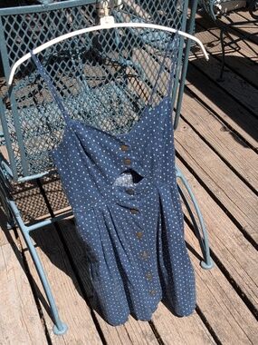 Precious Ditsy Summer Peekaboo Denim Blue Tank by COPE